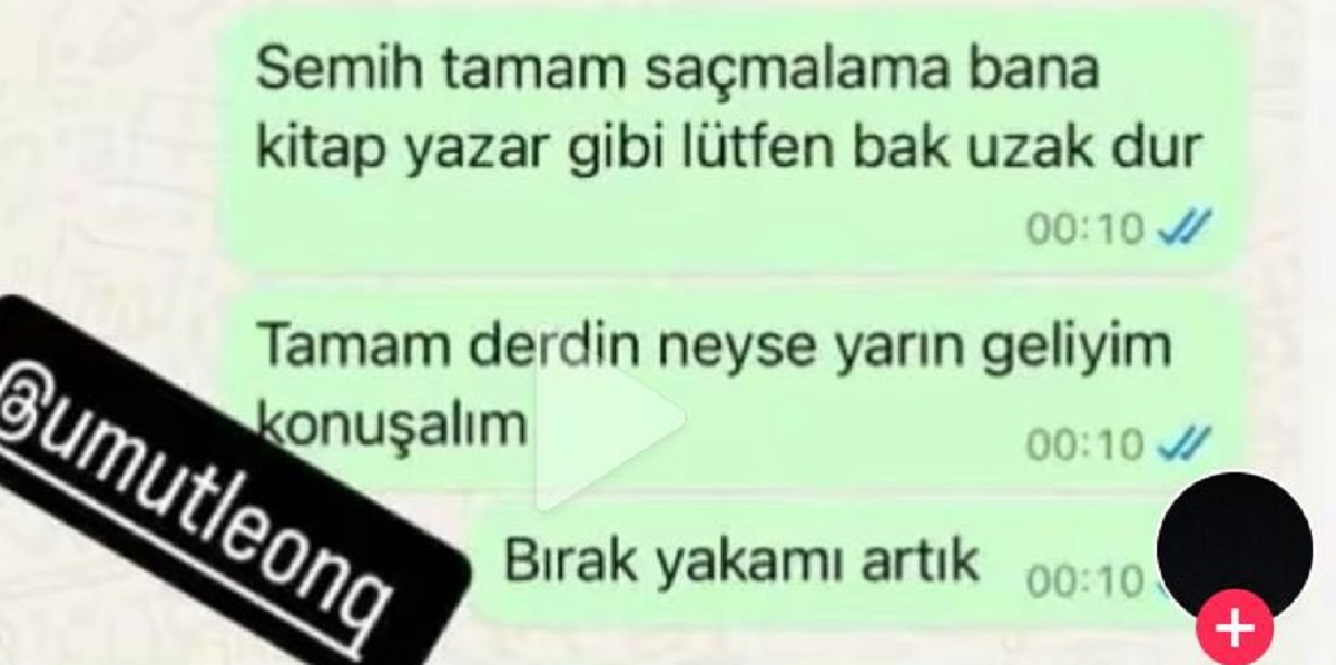 Semih Çelik ve İkbal Uzuner'in Whatsapp Görüşmeleri Ortaya Çıktı! "Öldüreceksen Öldür"